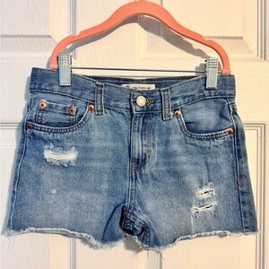 Levi's Light Blue Distressed Denim Kids' Shorts